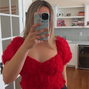 Brand New Red Floral Top Size Small!!